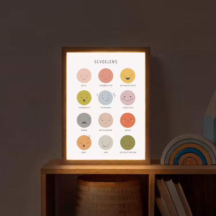 Gevoelens - Leren voor kinderen - Educatief - Kleuren Light Box met batterij (Wandlamp kind) middel -sfeer1_kind