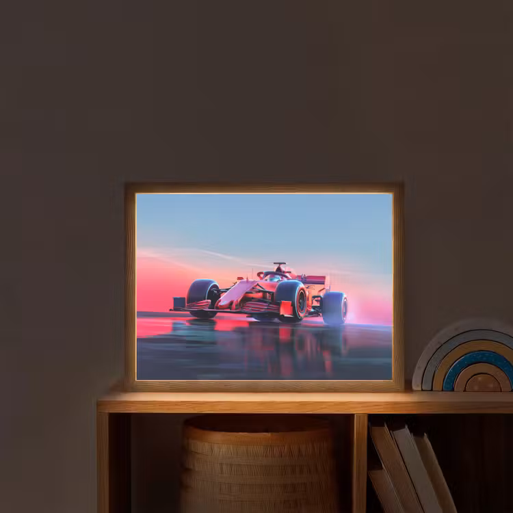 Formule 1 - Race  - Auto - Jongens Light Box met batterij (Wandlamp kind) middel -sfeer1_kind