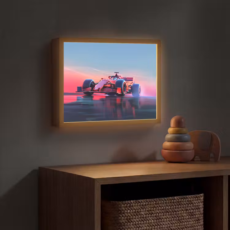 Formule 1 - Race  - Auto - Jongens Light Box met batterij (Wandlamp kind) middel -sfeer5_kind