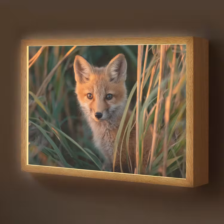 Vos - Oranje - Gras Light Box met batterij (Wandlamp kind) middel -z3d_website