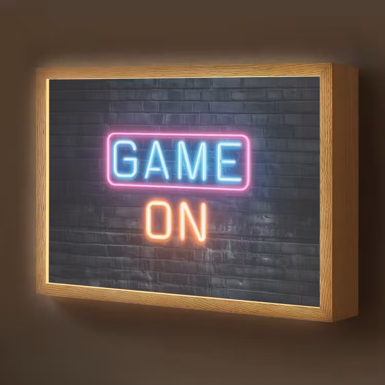 Game on - Neon - Muur Light Box met batterij (Wandlamp kind) middel -z3d_website