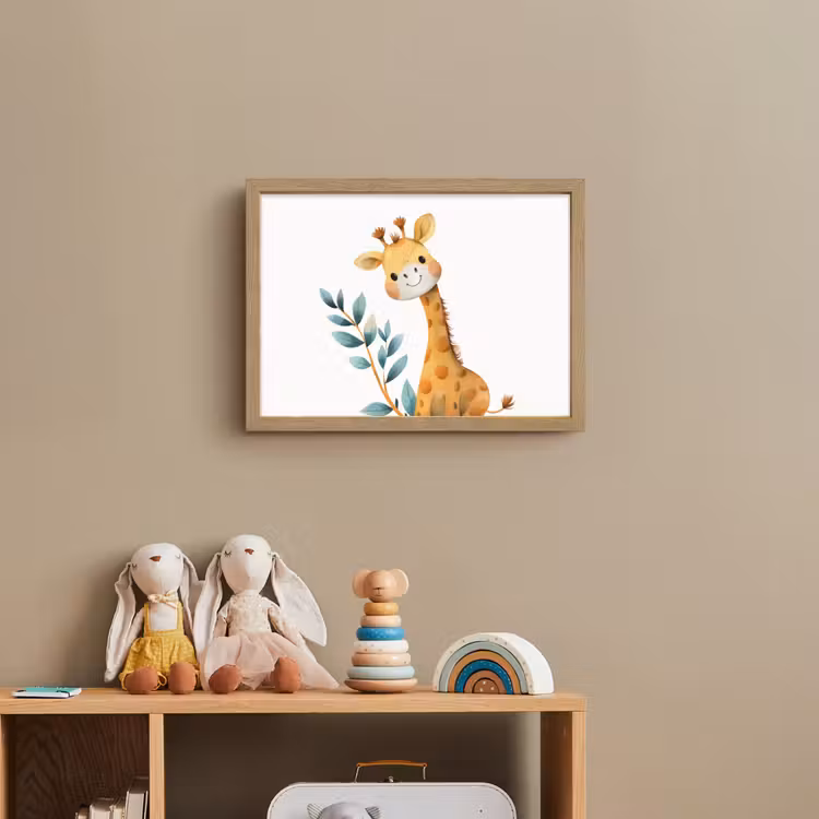 Giraf - Dier - Wilde dieren Light Box met batterij (Wandlamp kind) middel -sfeer2_kind