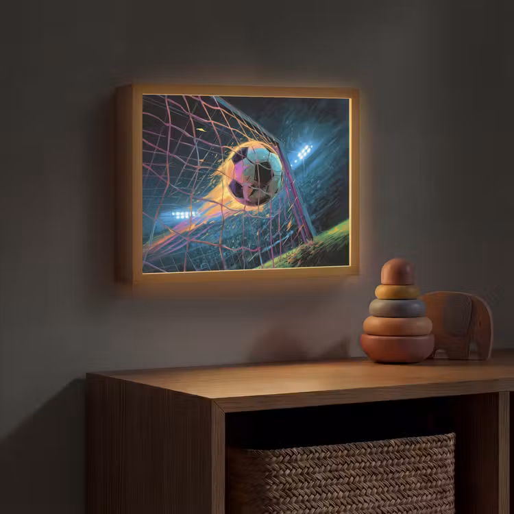 Goal - Voetbal - Vuur - Stadion Light Box met batterij (Wandlamp kind) middel -sfeer5_kind