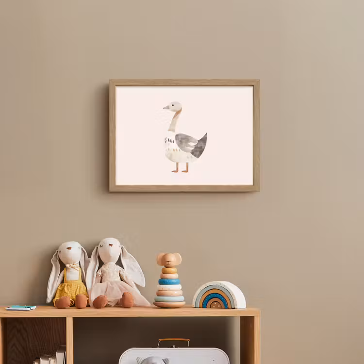 Gans - Dier - Pastel kleuren Light Box met batterij (Wandlamp kind) middel -sfeer2_kind