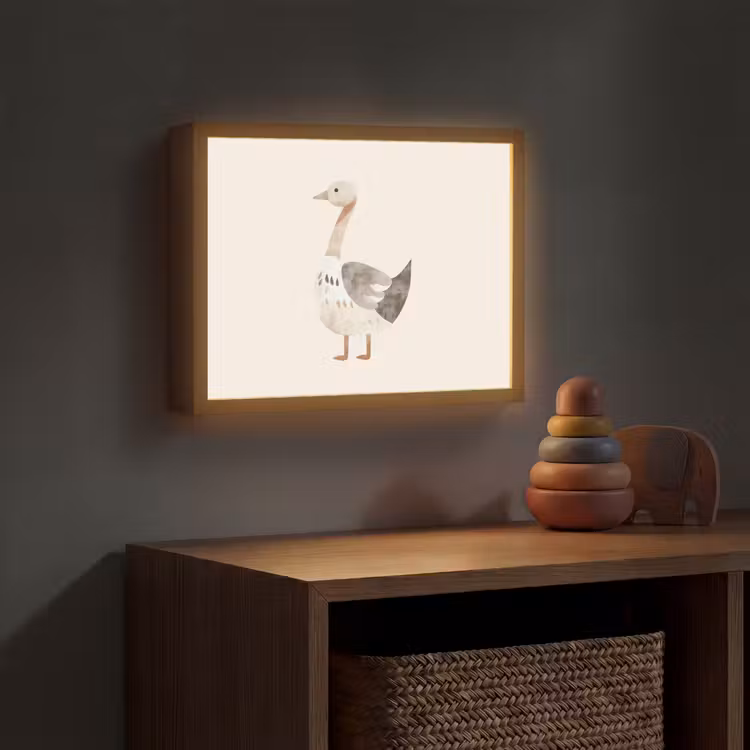 Gans - Dier - Pastel kleuren Light Box met batterij (Wandlamp kind) middel -sfeer5_kind