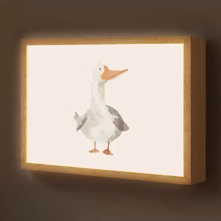Gans - Eend - Boerderij - Dieren Light Box met batterij (Wandlamp kind) middel -z3d_website
