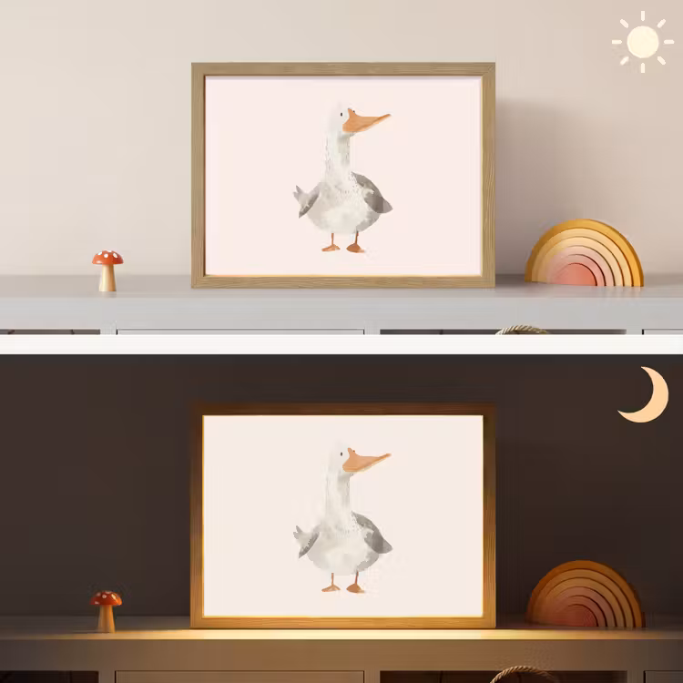 Gans - Eend - Boerderij - Dieren Light Box met batterij (Wandlamp kind) middel -sfeer3_kind