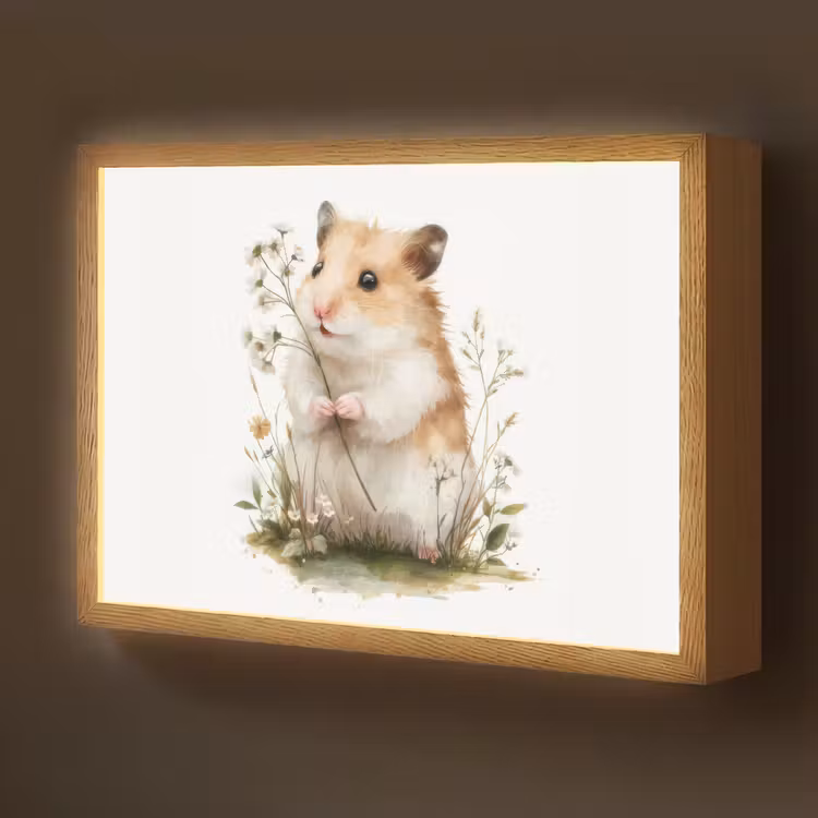 Hamster - Bloemen Light Box met batterij (Wandlamp kind) middel -z3d_website