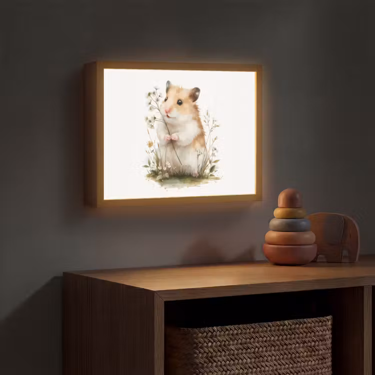 Hamster - Bloemen Light Box met batterij (Wandlamp kind) middel -sfeer5_kind