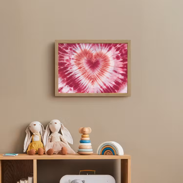 Hartvorm - Roze - Tie dye Light Box met batterij (Wandlamp kind) middel -sfeer2_kind