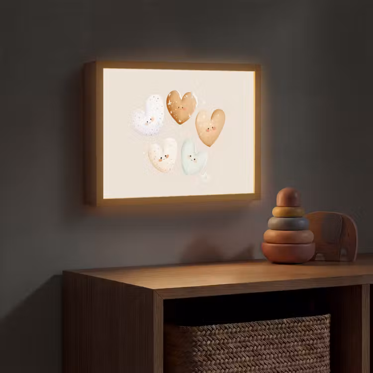 Hartjes - Kleurrijk - Pastel Light Box met batterij (Wandlamp kind) middel -sfeer5_kind