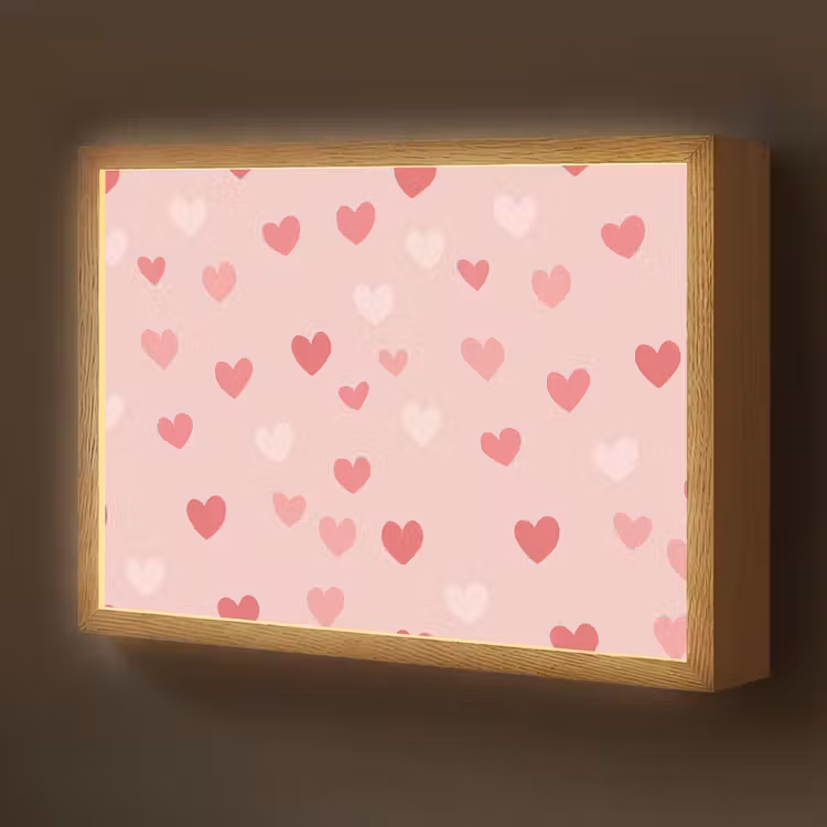 Hartjes - Patroon - Roze Light Box met batterij (Wandlamp kind) middel -z3d_website