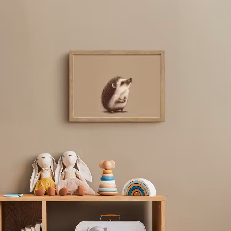 Egel - Snuitje - Bruin - Stekels Light Box met batterij (Wandlamp kind) middel -sfeer2_kind