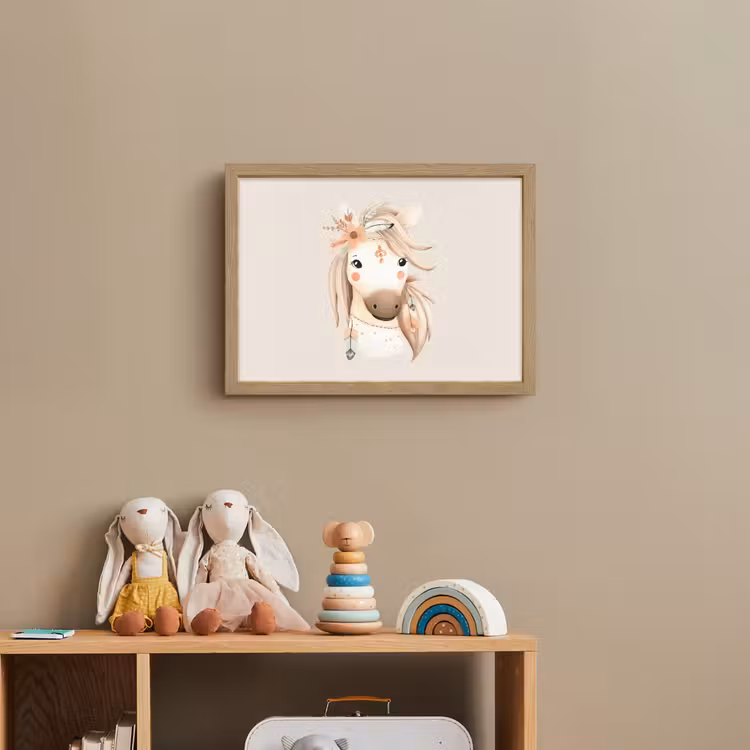 Paard - Bohemian - Pastel Light Box met batterij (Wandlamp kind) middel -sfeer2_kind