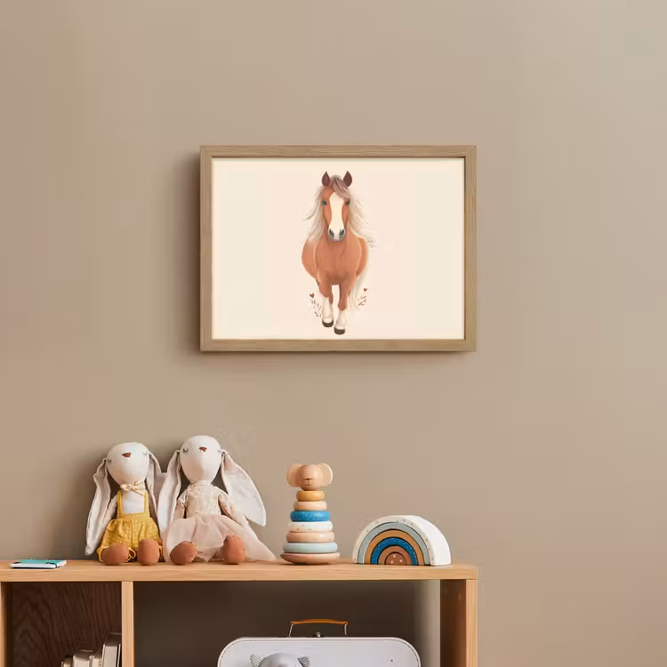 Paard - Galop - Bruin Light Box met batterij (Wandlamp kind) middel -sfeer2_kind