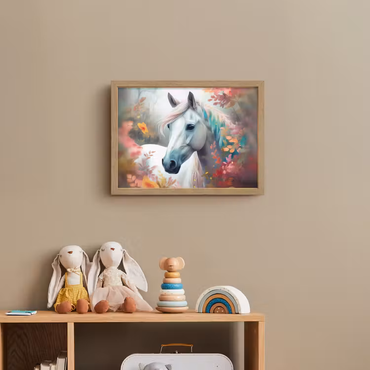 Paard - Natuur - Bloemen - Dieren - Bos Light Box met batterij (Wandlamp kind) middel -sfeer2_kind