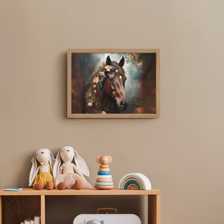Paard - Natuur - Bloemen - Dieren - Bos Light Box met batterij (Wandlamp kind) middel -sfeer2_kind