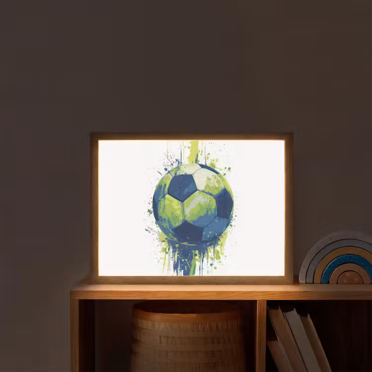 Illustratie - Abstract - Voetbal - Verfspatten Light Box met batterij (Wandlamp kind) middel -sfeer1_kind