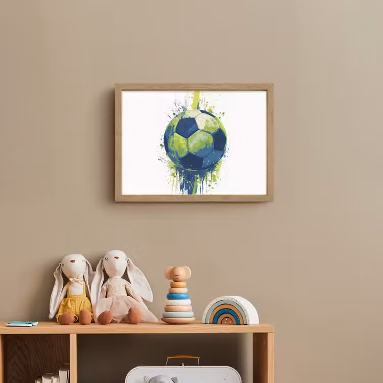 Illustratie - Abstract - Voetbal - Verfspatten Light Box met batterij (Wandlamp kind) middel -sfeer2_kind