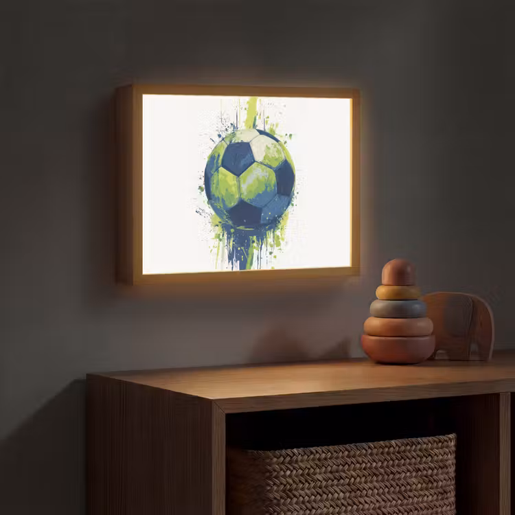 Illustratie - Abstract - Voetbal - Verfspatten Light Box met batterij (Wandlamp kind) middel -sfeer5_kind