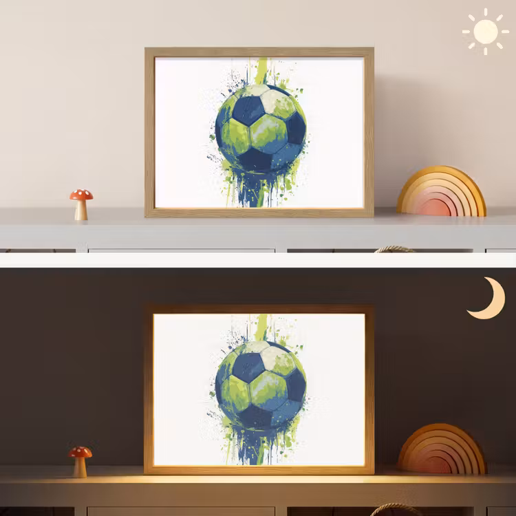Illustratie - Abstract - Voetbal - Verfspatten Light Box met batterij (Wandlamp kind) middel -sfeer3_kind