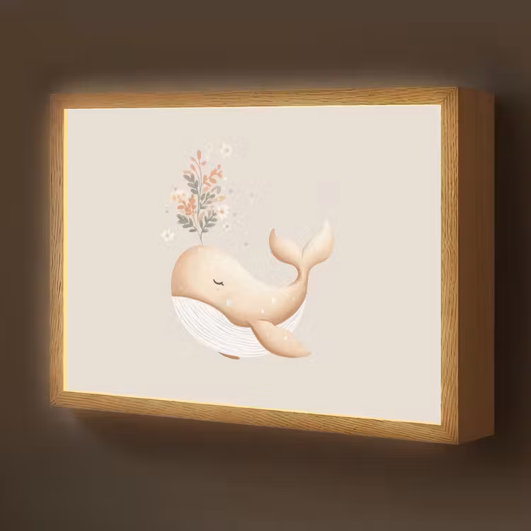Illustratie - Minimalistisch - Illustratie - Bloemen Light Box met batterij (Wandlamp kind) middel -z3d_website
