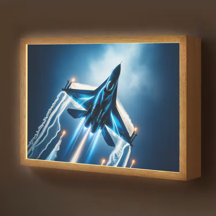 Straaljager - Blauw - Jongens Light Box met batterij (Wandlamp kind) middel -z3d_website