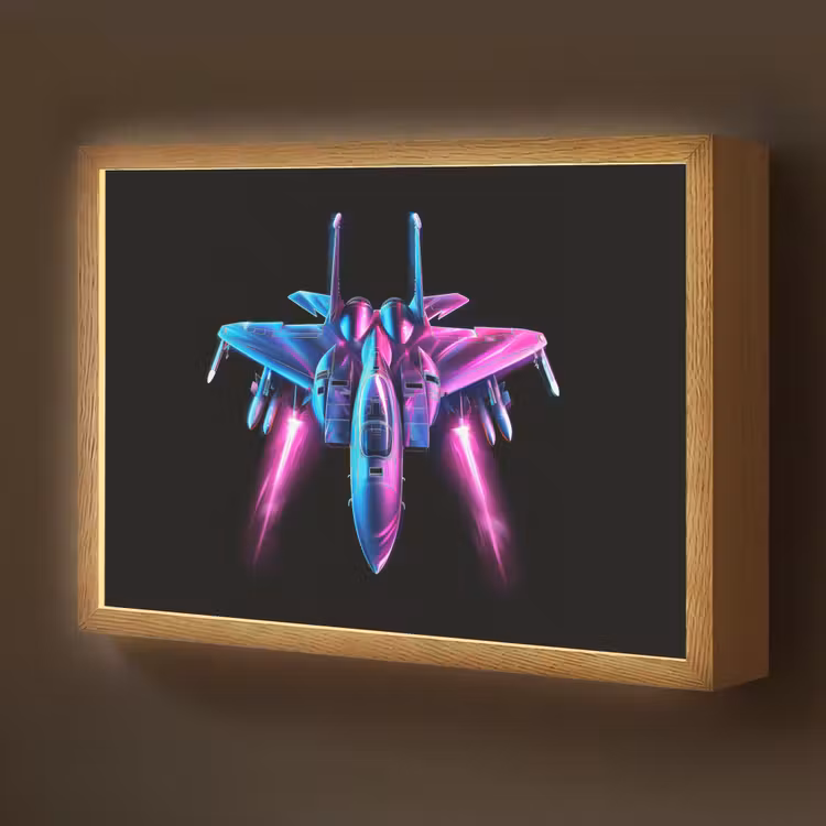 Straaljager - Blauw - Kleuren - Jongens - Zwart Light Box met batterij (Wandlamp kind) middel -z3d_website