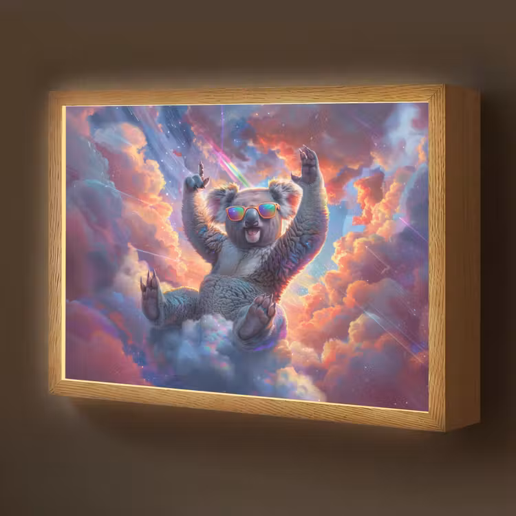 Koala - Dier - Zonnebril - Wolken Light Box met batterij (Wandlamp kind) middel -z3d_website