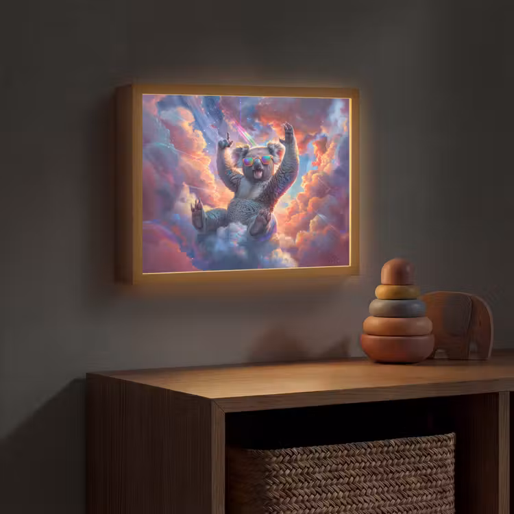 Koala - Dier - Zonnebril - Wolken Light Box met batterij (Wandlamp kind) middel -sfeer5_kind