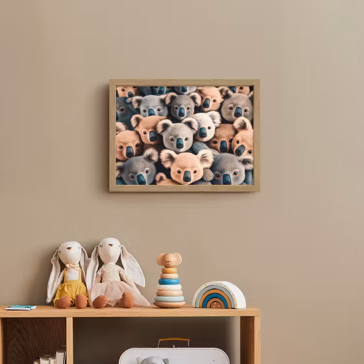 Koala - Dieren - Patronen - Grijs - Bruin - Kinderen Light Box met batterij (Wandlamp kind) middel -sfeer2_kind