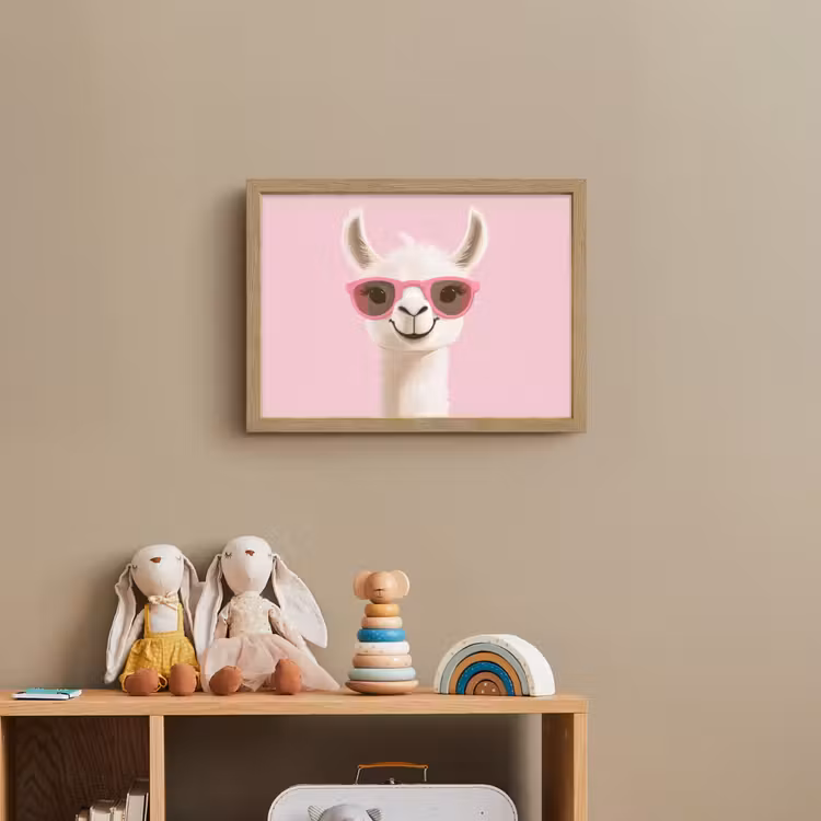 Lama - Zonnebril - Roze Light Box met batterij (Wandlamp kind) middel -sfeer2_kind