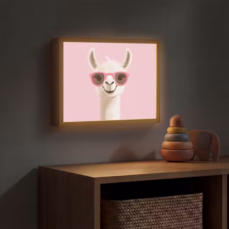 Lama - Zonnebril - Roze Light Box met batterij (Wandlamp kind) middel -sfeer5_kind