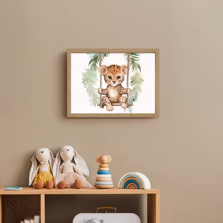 Luipaard - Dier - Kinderen - Jungle Light Box met batterij (Wandlamp kind) middel -sfeer2_kind