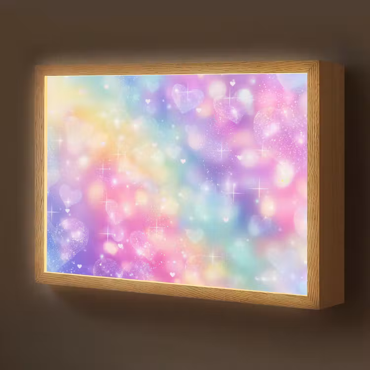 Licht - Regenboog - Hartjes Light Box met batterij (Wandlamp kind) middel -z3d_website