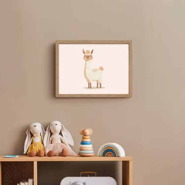 Lama - Dieren - Boerderij - Pastel Light Box met batterij (Wandlamp kind) middel -sfeer2_kind