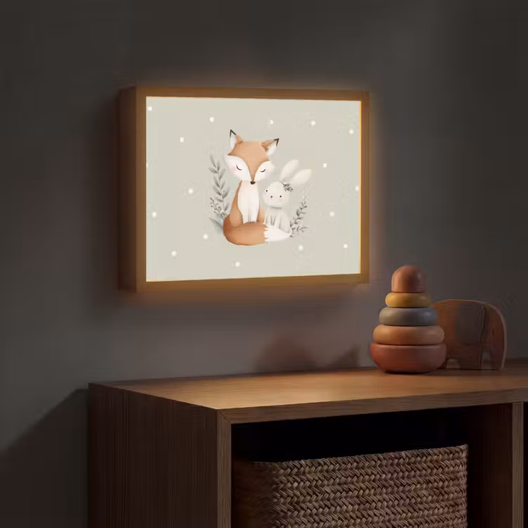 Minimalistisch - Dieren - Bladeren - Stippen Light Box met batterij (Wandlamp kind) middel -sfeer5_kind
