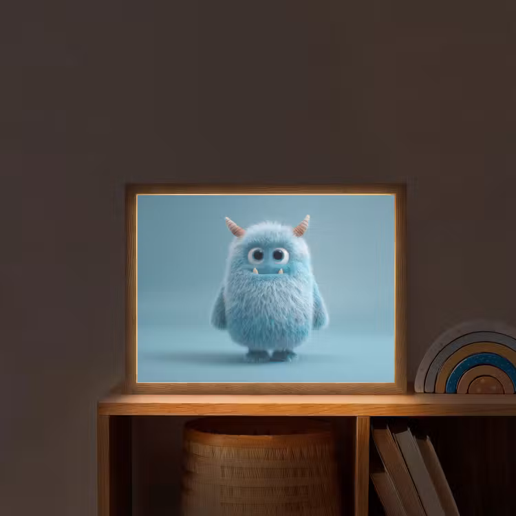 Monster - Blauw Light Box met batterij (Wandlamp kind) middel -sfeer1_kind