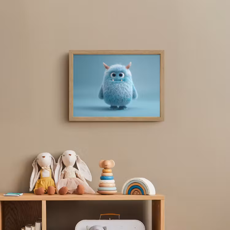 Monster - Blauw Light Box met batterij (Wandlamp kind) middel -sfeer2_kind