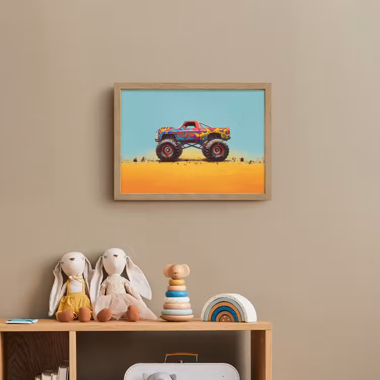 Monstertruck - Graffiti - Jongens - Auto Light Box met batterij (Wandlamp kind) middel -sfeer2_kind
