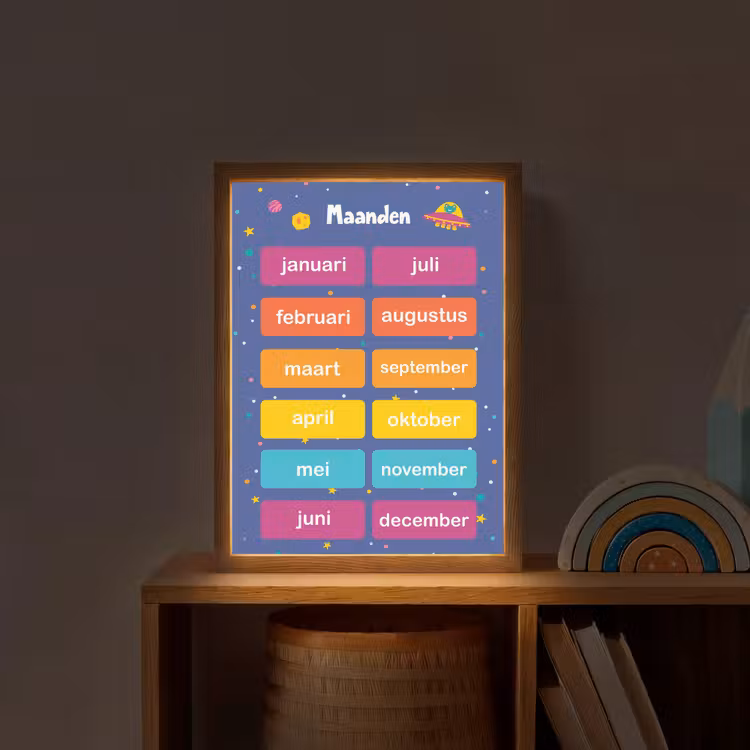 Maanden - Educatief - Leren voor kinderen - Ruimte Light Box met batterij (Wandlamp kind) middel -sfeer1_kind