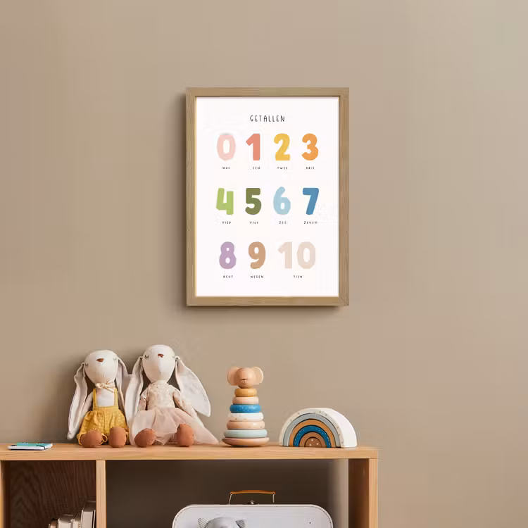 Getallen - Educatief - Leren tellen - Cijfers oefenen voor kinderen - Kleuren Light Box met batterij (Wandlamp kind) middel -sfeer2_kind