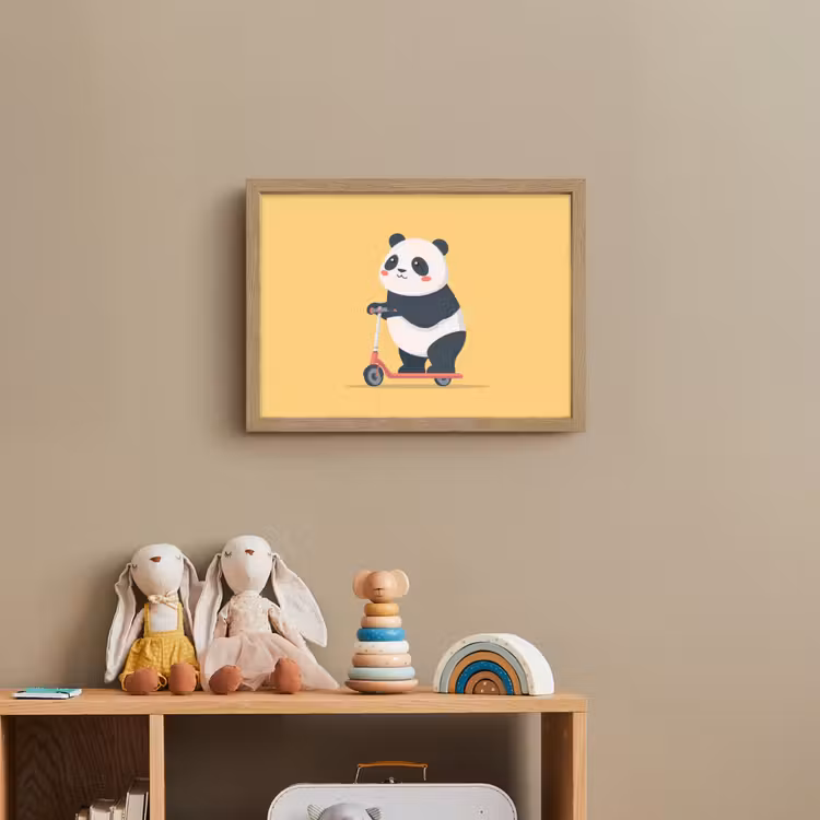 Panda - Step - Geel Light Box met batterij (Wandlamp kind) middel -sfeer2_kind