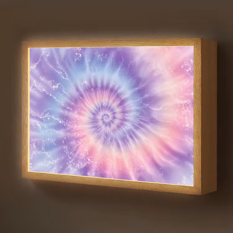 Pasteltinten - Paars - Spiraal - Marmer Light Box met batterij (Wandlamp kind) middel -z3d_website