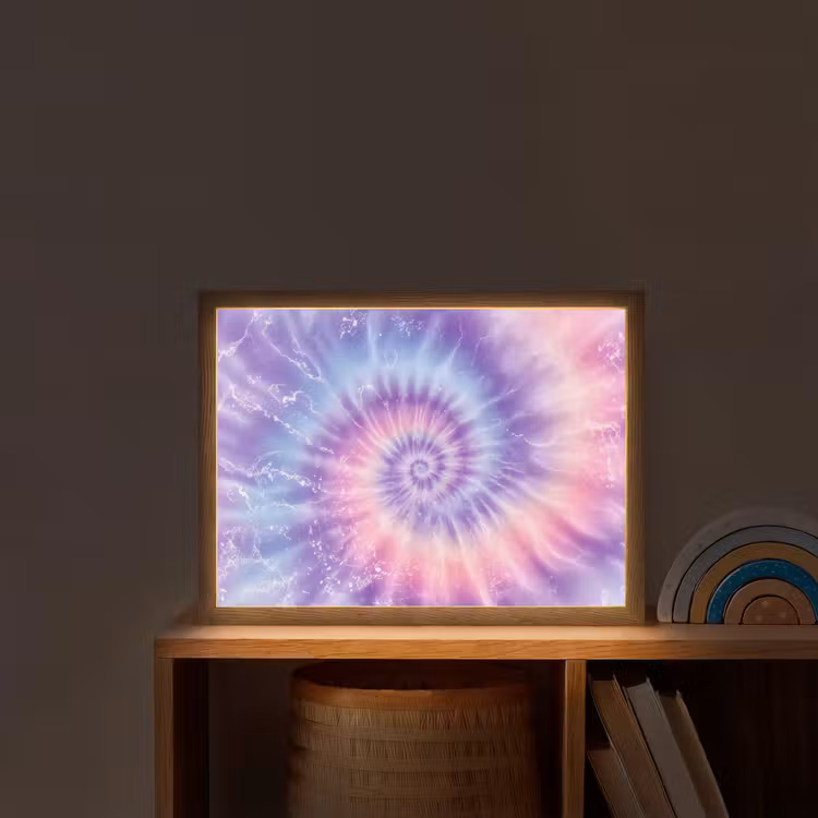 Pasteltinten - Paars - Spiraal - Marmer Light Box met batterij (Wandlamp kind) middel -sfeer1_kind