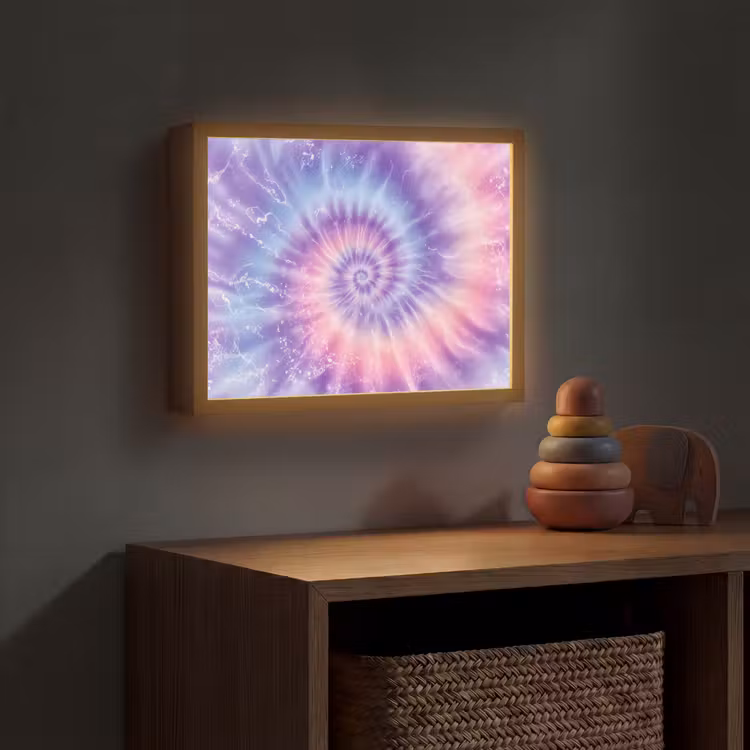 Pasteltinten - Paars - Spiraal - Marmer Light Box met batterij (Wandlamp kind) middel -sfeer5_kind
