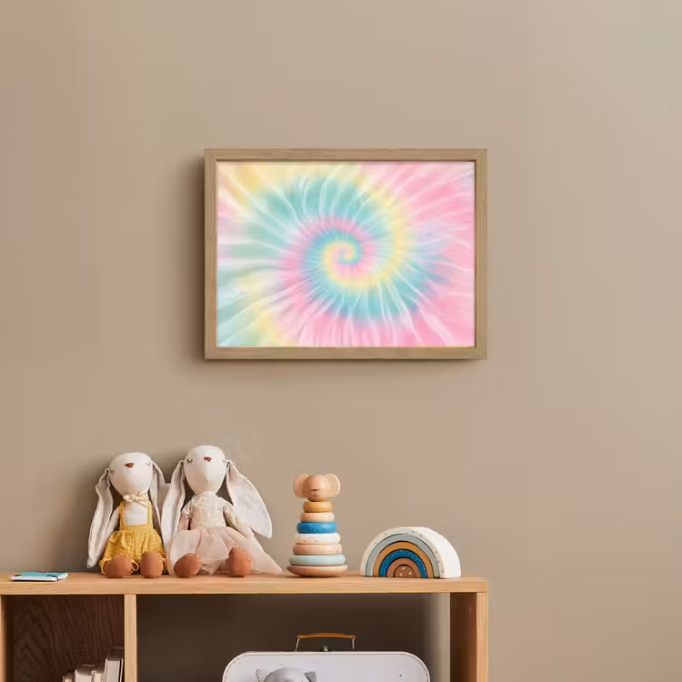 Pasteltinten - Tie dye - Roze Light Box met batterij (Wandlamp kind) middel -sfeer2_kind