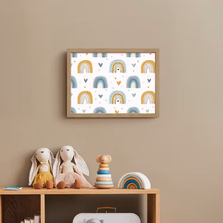 Patroon - Regenboog - Hartjes Light Box met batterij (Wandlamp kind) middel -sfeer2_kind