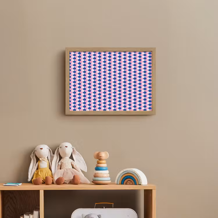 Patroon - Schubben - Blauw - Roze Light Box met batterij (Wandlamp kind) middel -sfeer2_kind