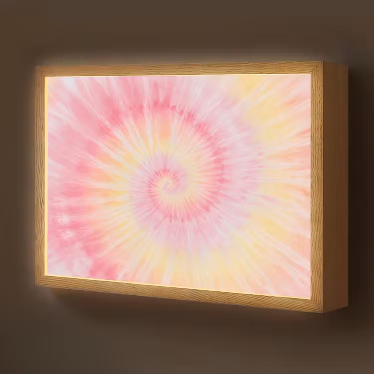 Patroon - Tie Dye - Pasteltinten - Roze Light Box met batterij (Wandlamp kind) middel -z3d_website